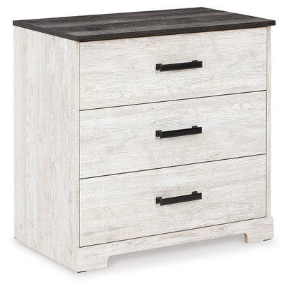 Shawburn Full Panel Headboard Bed with Dresser and 2 Nightstands in Whitewash - PKG009341