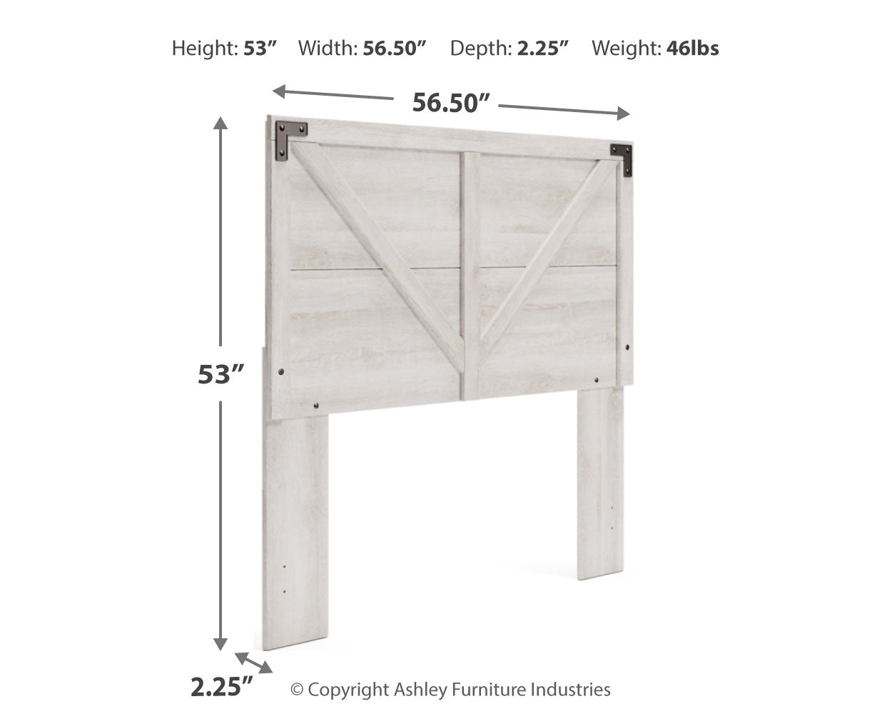 Shawburn Full Panel Headboard with Dresser and 2 Nightstands in Whitewash - PKG016205