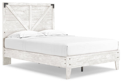 Shawburn Full Platform Bed with Dresser and 2 Nightstands in White/Dark Charcoal Gray - PKG016225