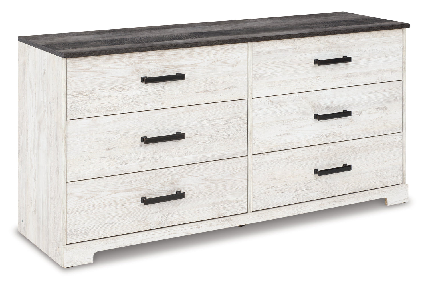Shawburn Full Platform Bed with Dresser in White/Dark Charcoal Gray - PKG009356