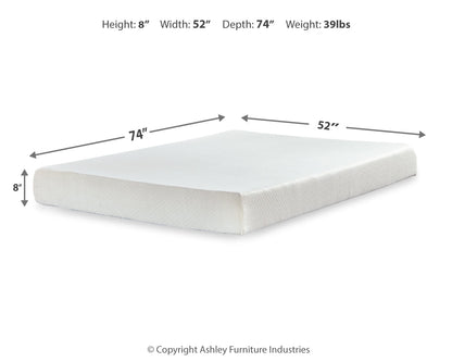 Shawburn Full Platform Bed with Mattress in Whitewash - PKG018355