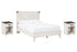 Shawburn Queen Panel Platform Bed with 2 Nightstands in White/Dark Charcoal Gray - PKG012194