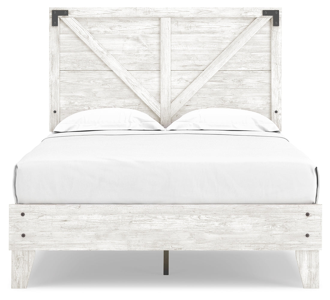 Shawburn White/Brown Full Panel Bed with Chest - EB4121B4