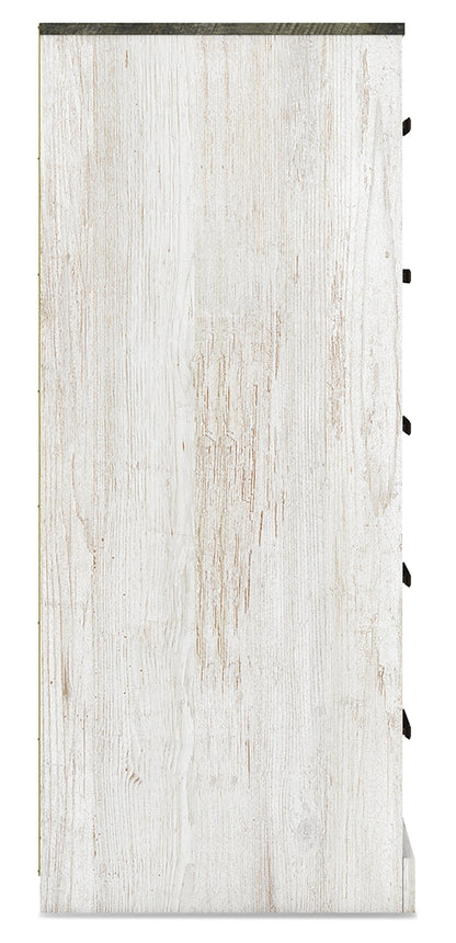 Shawburn White/Brown Full Panel Bed with Chest - EB4121B4