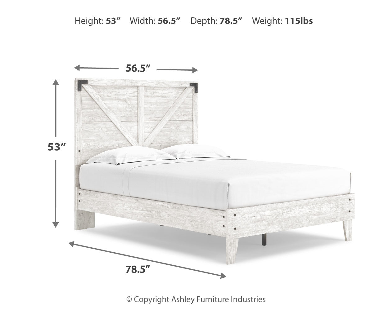 Shawburn White/Brown Full Panel Bed with Chest - EB4121B4
