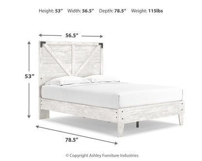 Shawburn White/Brown Full Panel Bed with Chest - EB4121B4