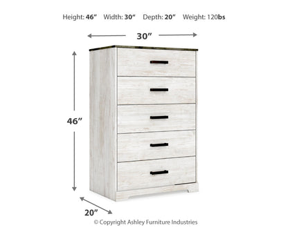 Shawburn White/Brown Full Panel Bed with Chest - EB4121B4