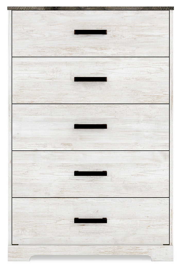 Shawburn White/Brown Full Panel Bed with Chest - EB4121B4