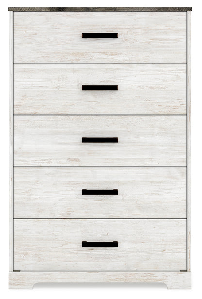 Shawburn White/Brown Full Panel Bed with Chest - EB4121B4