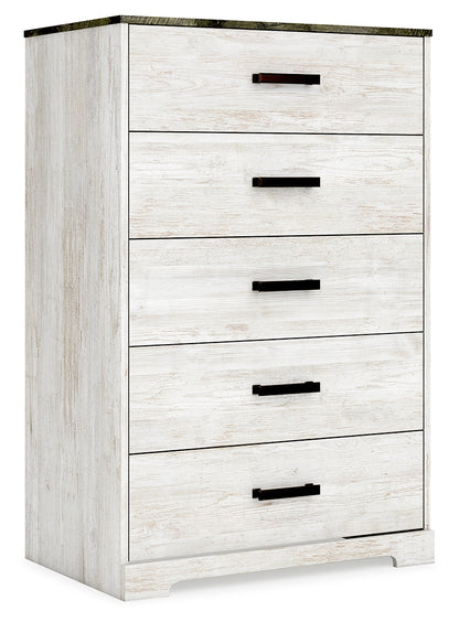 Shawburn White/Brown Full Panel Bed with Chest - EB4121B4