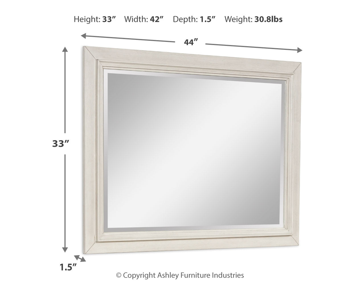 Shaybrock Antique White/Brown Bedroom Mirror from Ashley - Luna Furniture