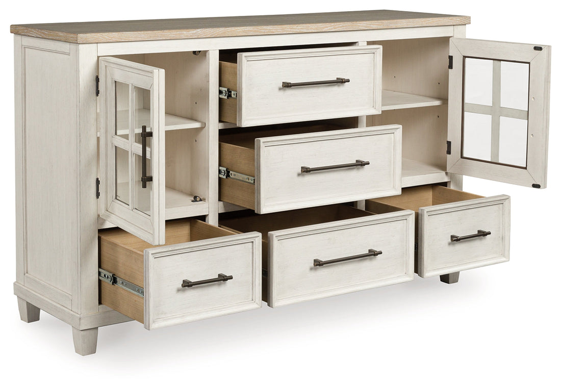 Shaybrock Antique White/Brown Dresser - B683-31 - Bien Home Furniture &amp; Electronics