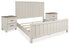 Shaybrock California King Panel Bed with 2 Nightstands in Antique White - PKG020400