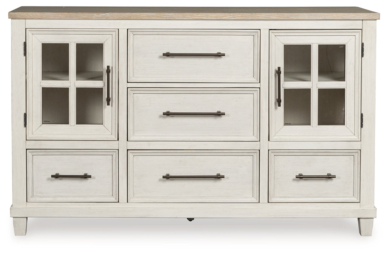 Shaybrock California King Panel Bed with Dresser and 2 Nightstands in Antique White - PKG020399