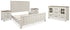 Shaybrock California King Panel Bed with Dresser and 2 Nightstands in Antique White - PKG020399