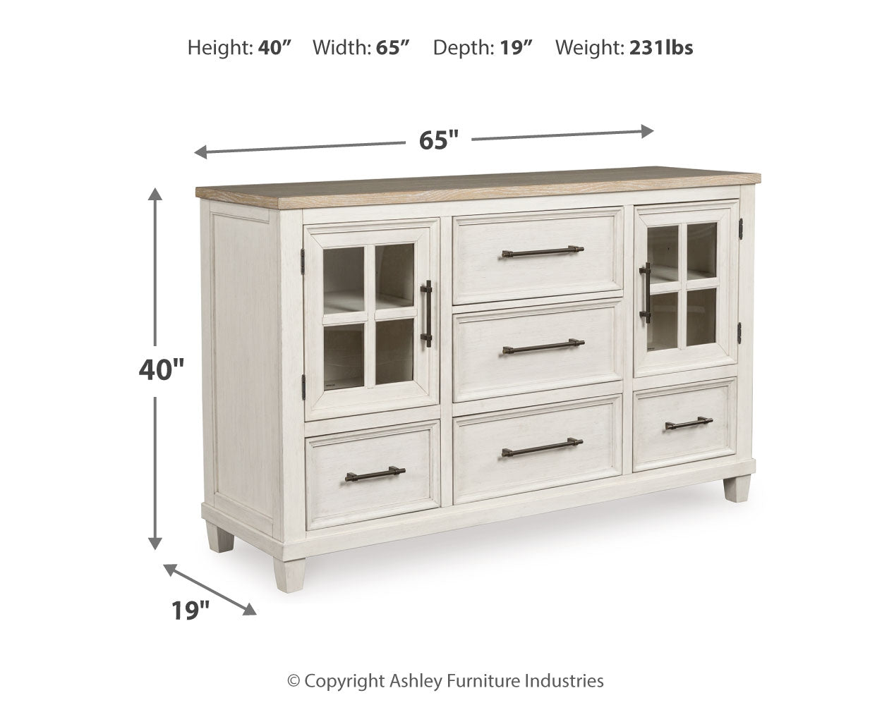 Shaybrock California King Panel Bed with Dresser in Antique White - PKG020398