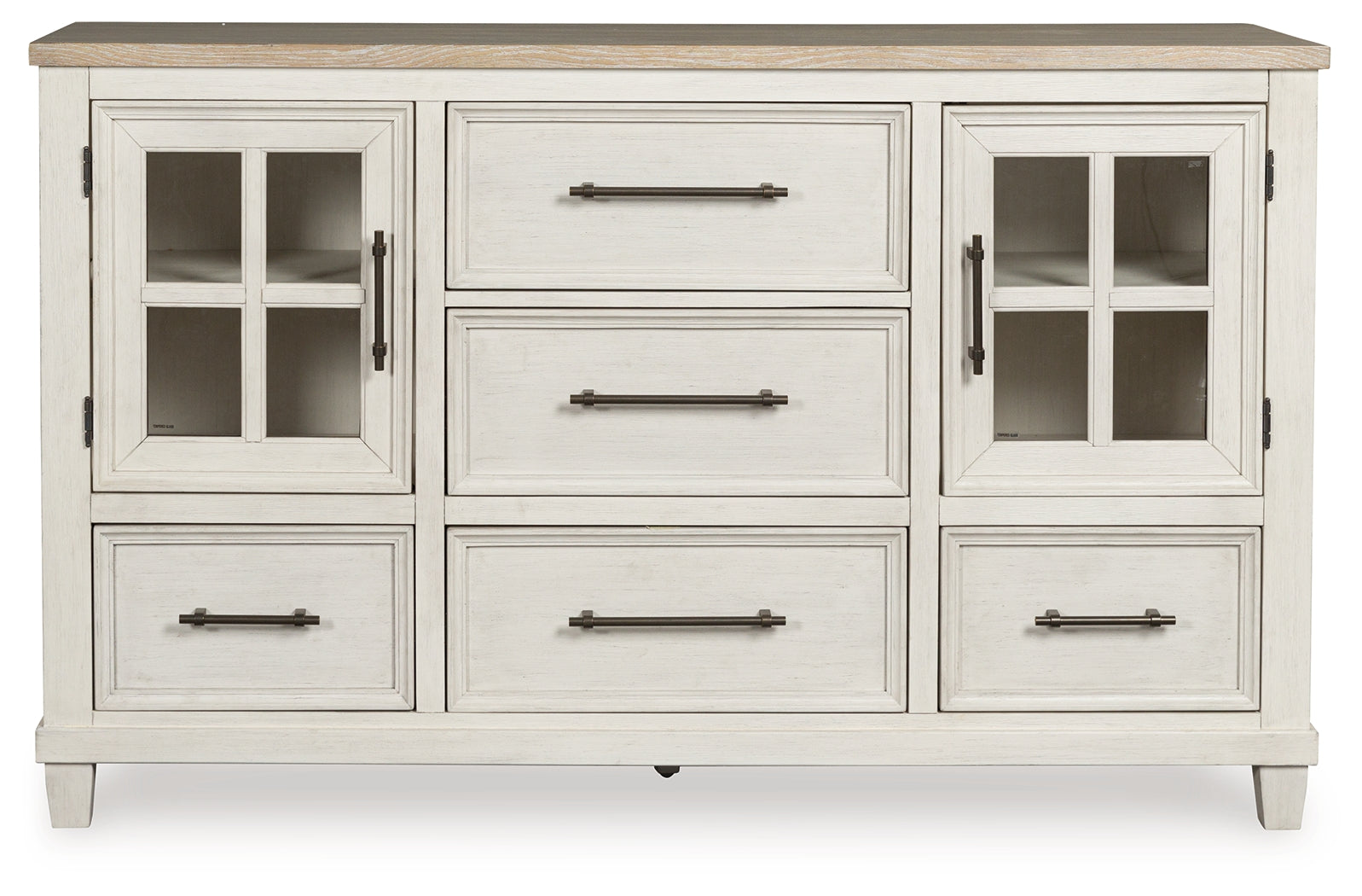 Shaybrock King Panel Bed with Dresser and 2 Nightstands in Antique White - PKG020390