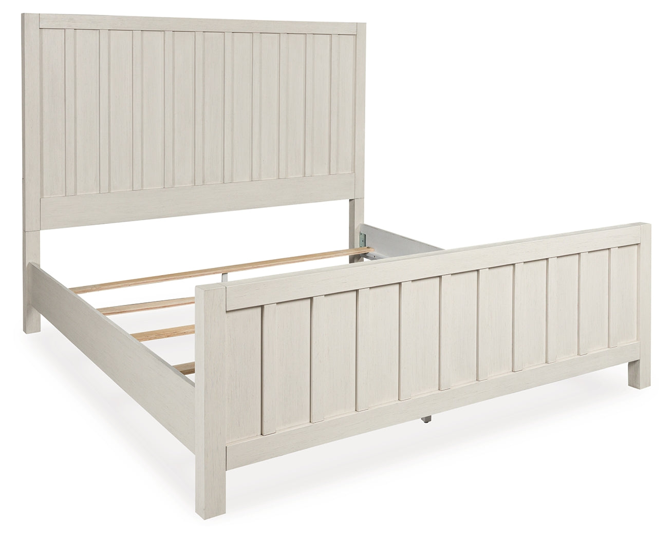 Shaybrock Queen Panel Bed with 2 Nightstands in Antique White from Ashley - Luna Furniture