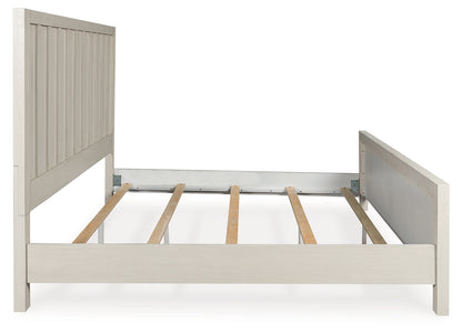 Shaybrock Queen Panel Bed with 2 Nightstands in Antique White from Ashley - Luna Furniture