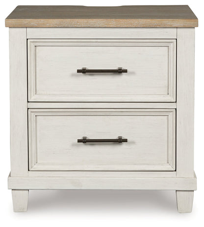 Shaybrock Queen Panel Bed with 2 Nightstands in Antique White from Ashley - Luna Furniture