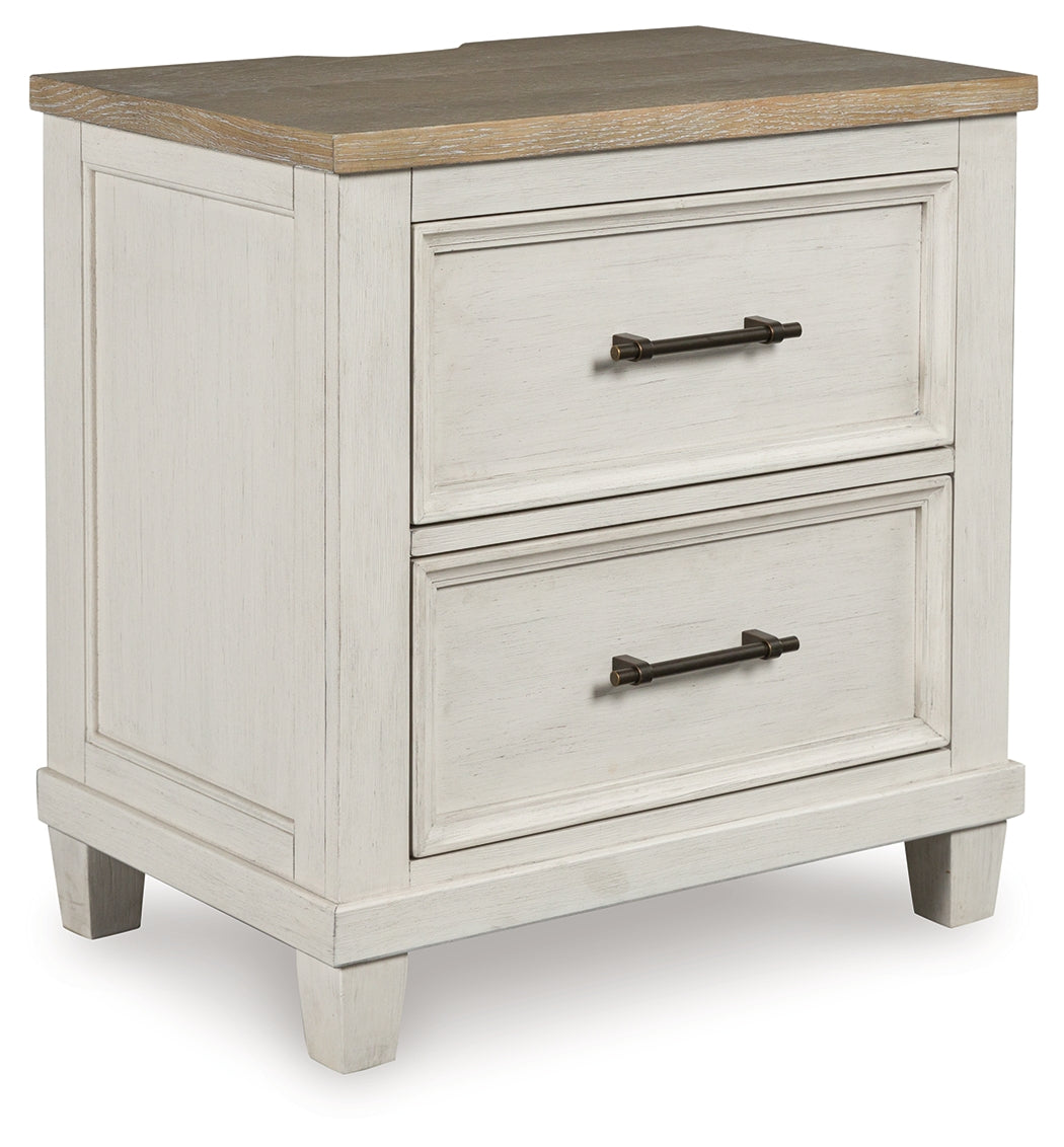 Shaybrock Queen Panel Bed with 2 Nightstands in Antique White from Ashley - Luna Furniture