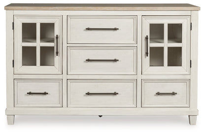 Shaybrock Queen Panel Bed with Dresser in Antique White from Ashley - Luna Furniture