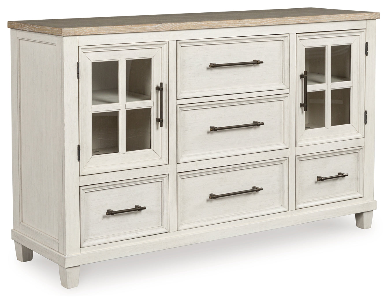 Shaybrock Queen Panel Bed with Dresser in Antique White from Ashley - Luna Furniture
