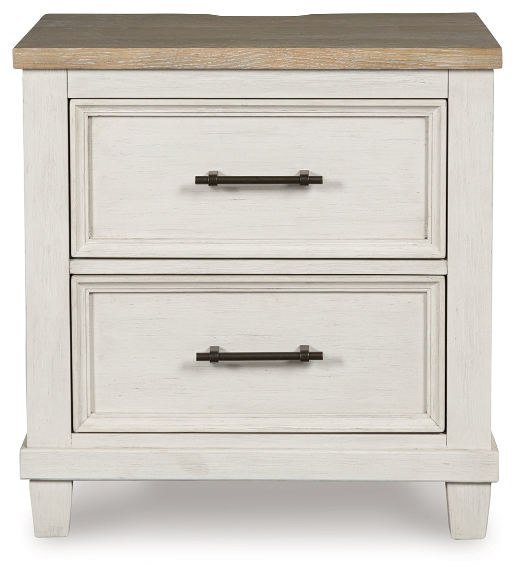 Shaybrock Queen Panel Bed with Mirrored Dresser, Chest and Nightstand in Antique White from Ashley - Luna Furniture