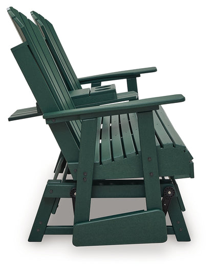 Shell Beach Green Outdoor Loveseat Glider - PCP115-835