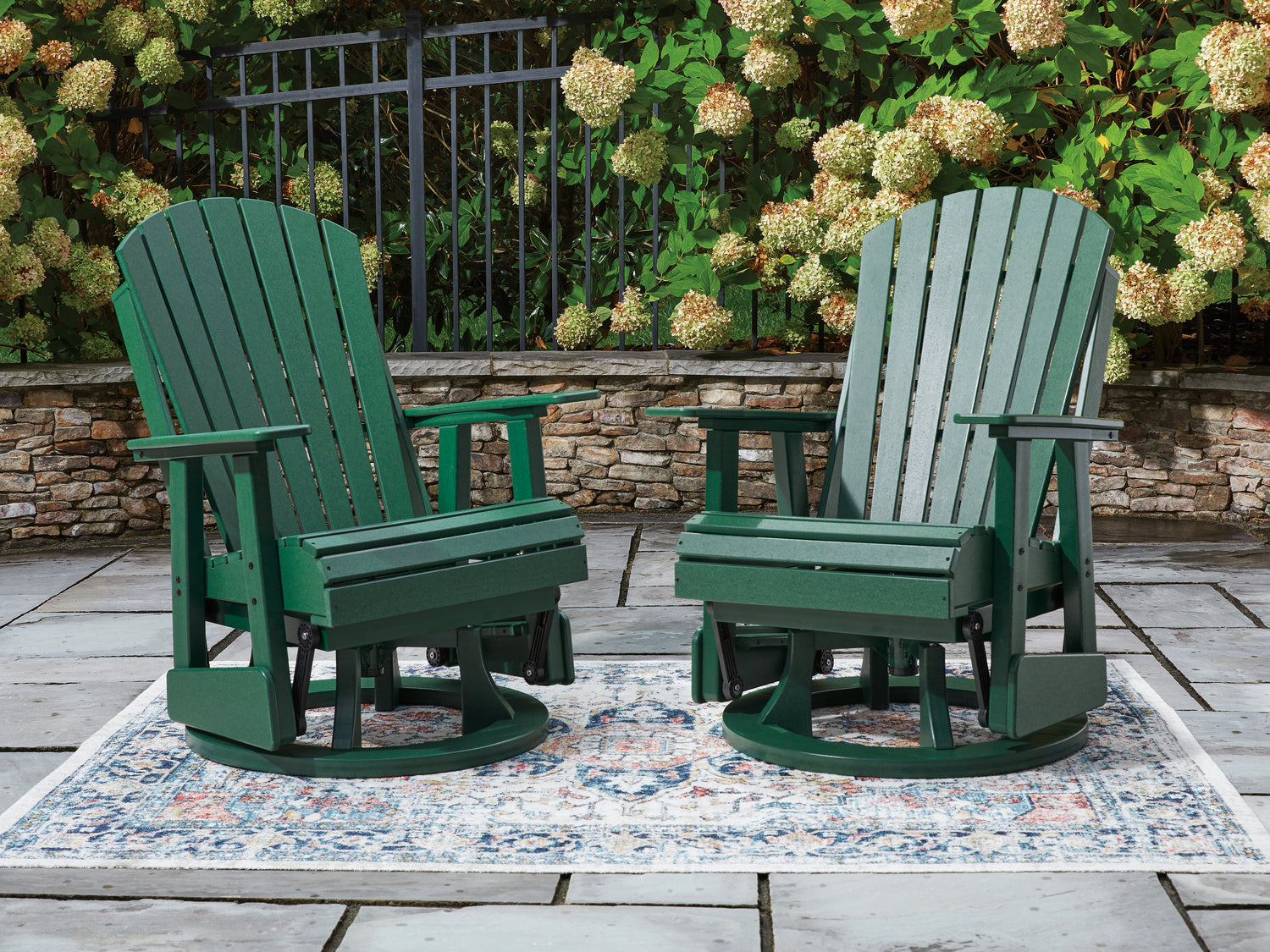 Shell Beach Green Outdoor Swivel Glider Chair - PCP115-820