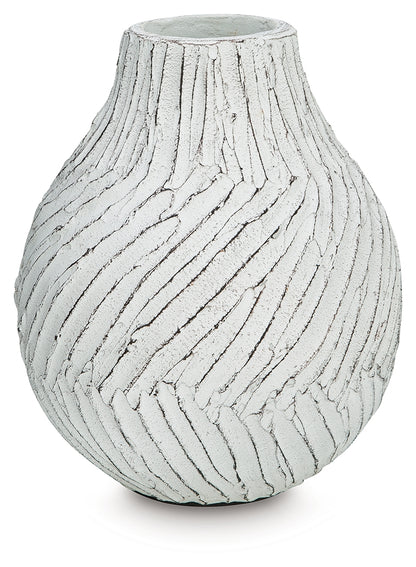 Shelvie Distressed White Vase - A2000848