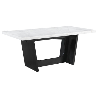Sherry 7-piece Rectangular Marble Top Dining Table Set Grey - 115511-S7G