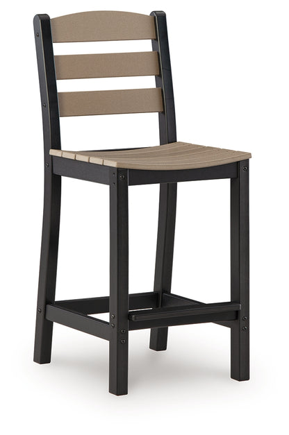 Shoreline Beach Black/Beige Outdoor Counter Table and 2 Barstools - PCP221-113