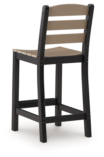 Shoreline Beach Black/Beige Outdoor Counter Table and 2 Barstools - PCP221-113
