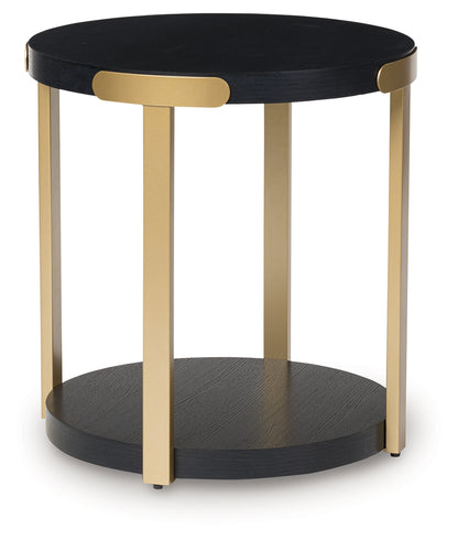 Shylore Black/Brass Finish Table (Set of 3) - T410-13