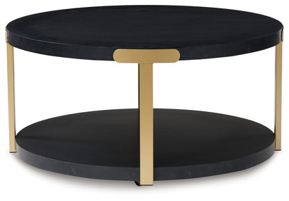 Shylore Black/Brass Finish Table (Set of 3) - T410-13
