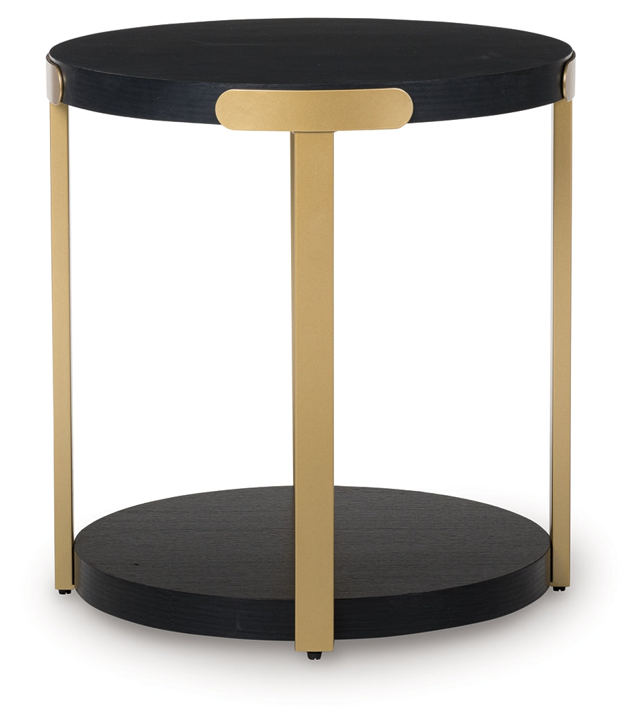 Shylore Black/Brass Finish Table (Set of 3) - T410-13