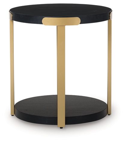 Shylore Black/Brass Finish Table (Set of 3) - T410-13