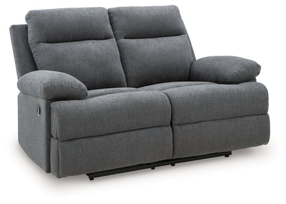 Side-Swipe Charcoal Reclining Loveseat - PC9140686