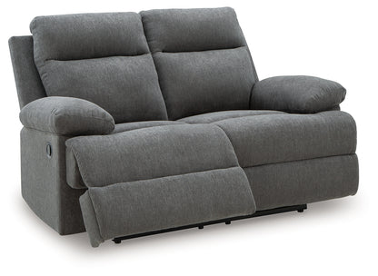 Side-Swipe Charcoal Reclining Loveseat - PC9140686