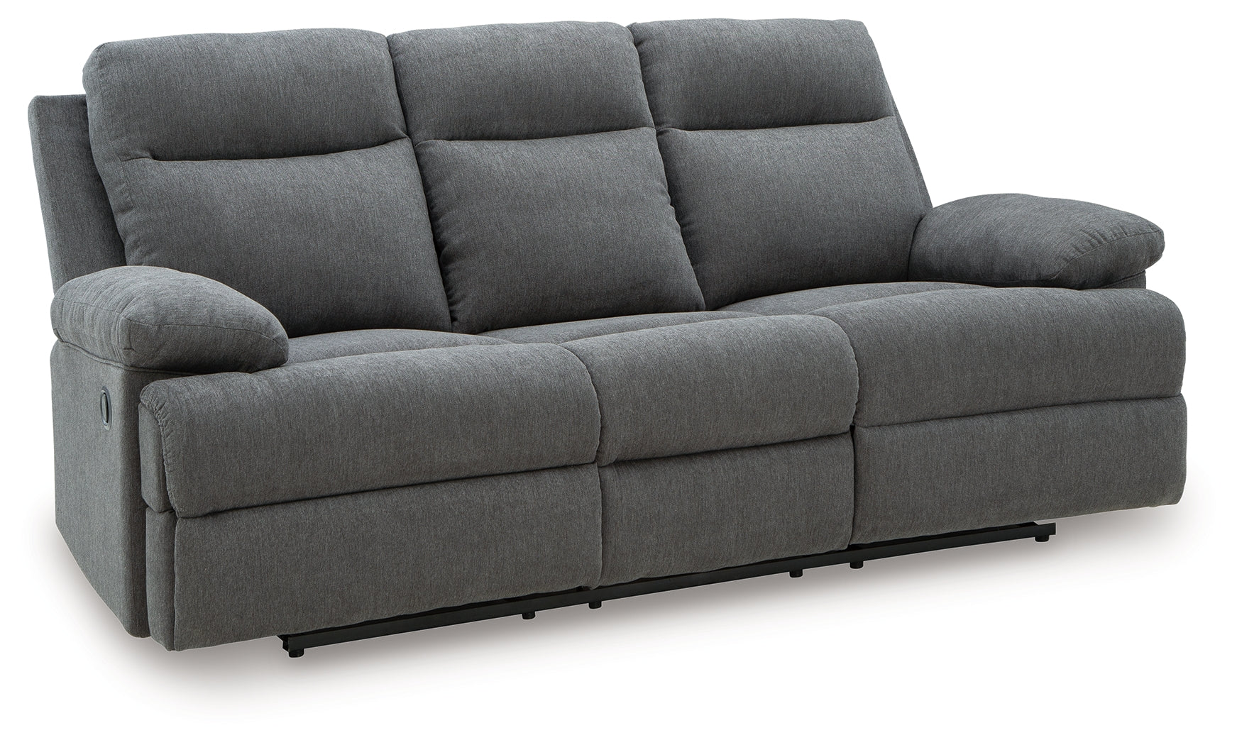 Side-Swipe Charcoal Reclining Sofa with Drop Down Table - PC9140689