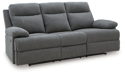 Side-Swipe Charcoal Reclining Sofa with Drop Down Table - PC9140689
