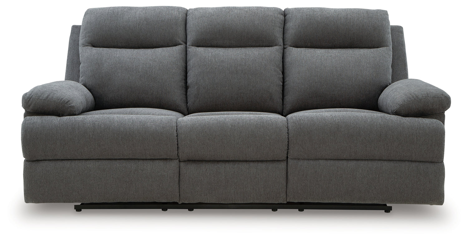 Side-Swipe Charcoal Reclining Sofa with Drop Down Table - PC9140689