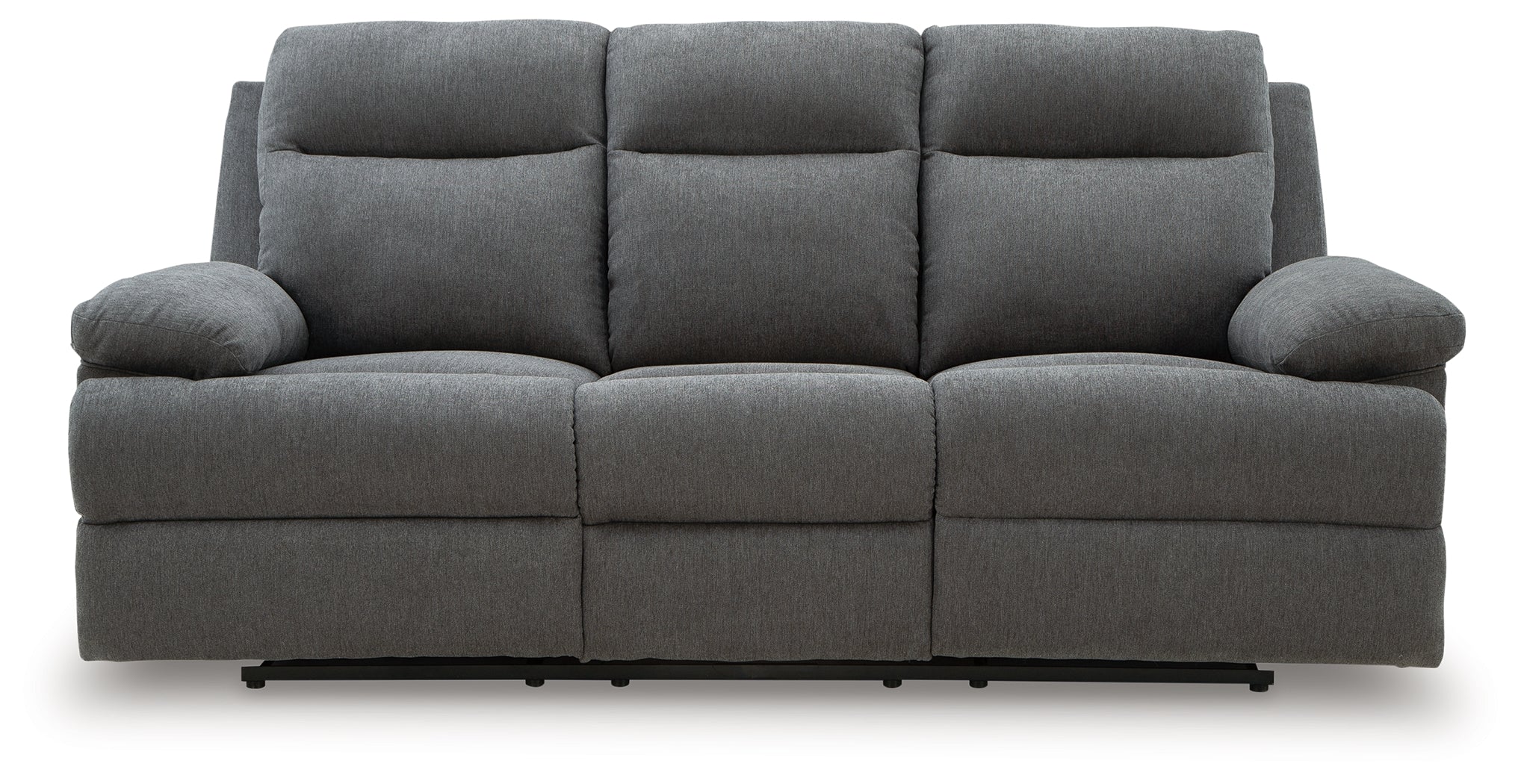 Side-Swipe Charcoal Reclining Sofa with Drop Down Table - PC9140689
