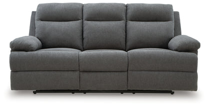 Side-Swipe Charcoal Reclining Sofa with Drop Down Table - PC9140689