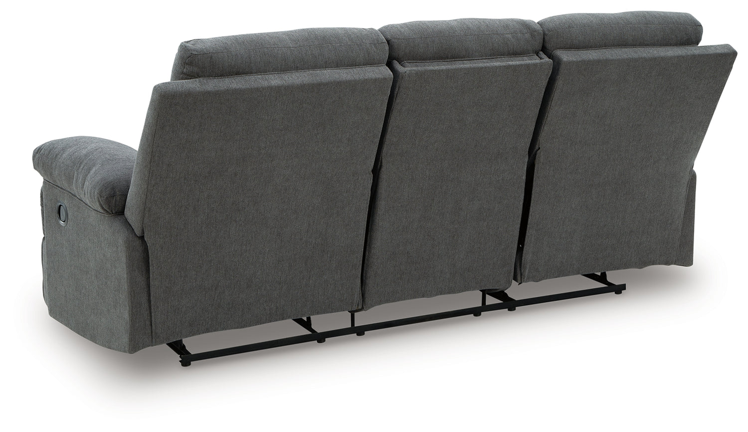 Side-Swipe Charcoal Reclining Sofa with Drop Down Table - PC9140689
