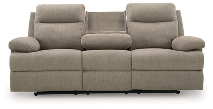 Side-Swipe Mocha Reclining Sofa with Drop Down Table - PC9140589