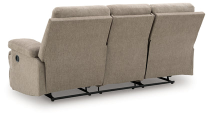 Side-Swipe Mocha Reclining Sofa with Drop Down Table - PC9140589