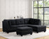 Sienna Boucle Black Sectional + Ottoman Set - Sienna Boucle Black