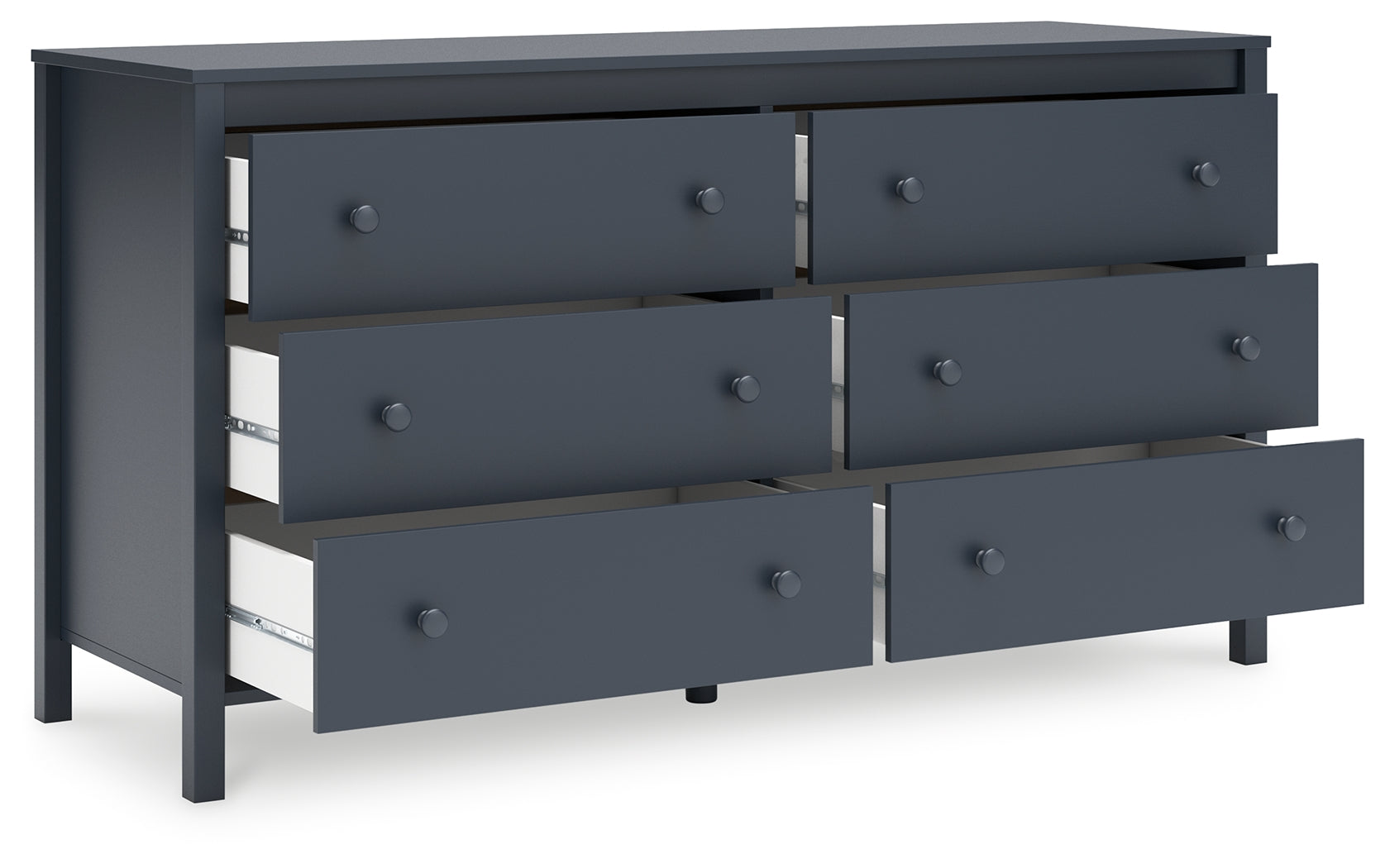 Simmenfort Full Panel Headboard with Dresser and 2 Nightstands in Navy Blue - PKG020610